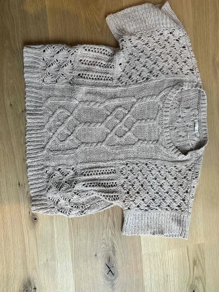 prAna Womens Pullover Sweater Size S Pink Open-Knit Lightweight Short Sleeve - Picture 3 of 4